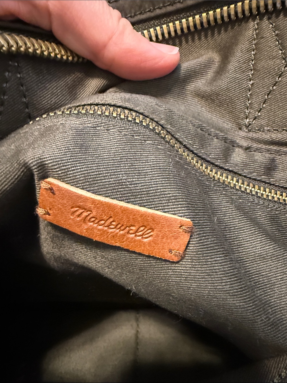 Madewell Olive Canvas Tote with Leather Logo Patch - Picture 2 of 8